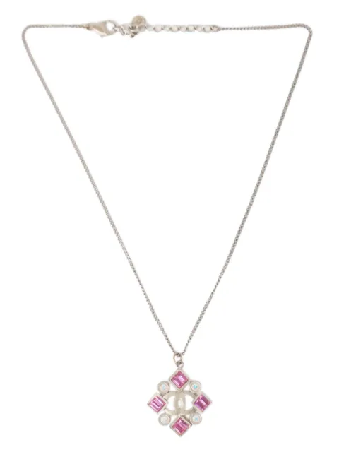 CHANEL Pre-Owned collar de cadena geométrica con logo CC