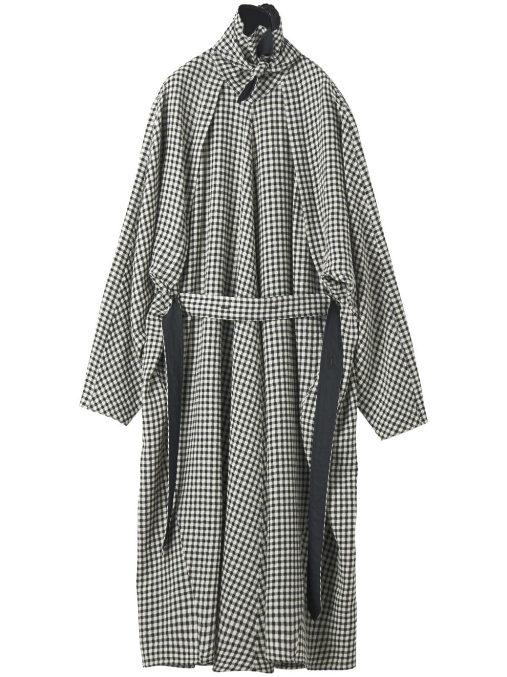 gingham check-pattern midi dress