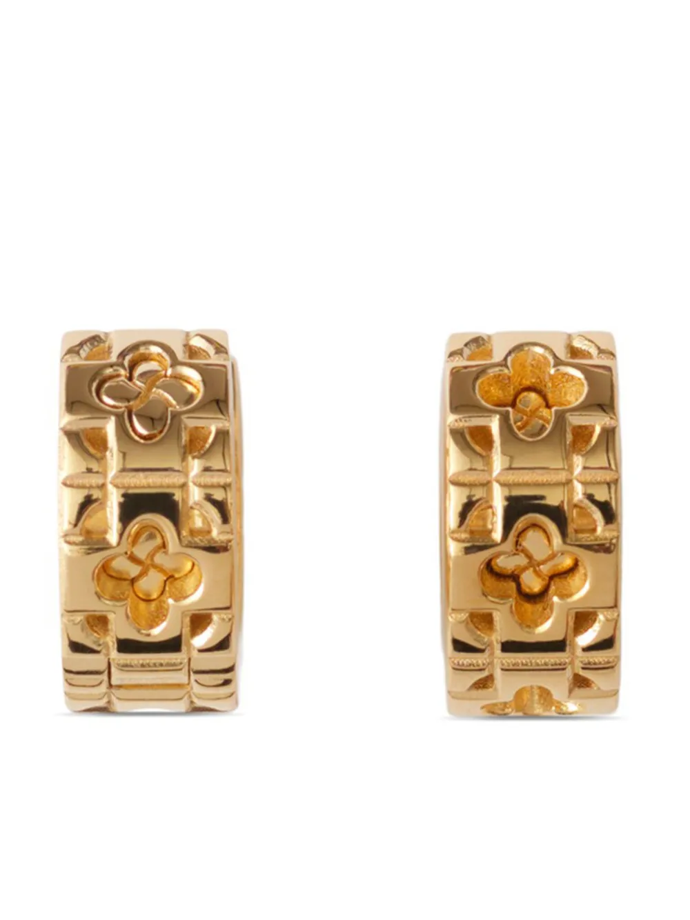 Shop Burberry Rose Hoop Earrings In Gold