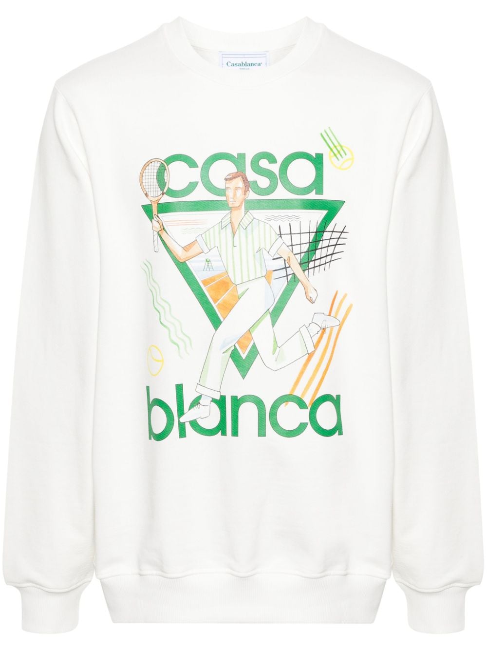 Shop Casablanca Logo-print Organic Cotton Sweatshirt In White
