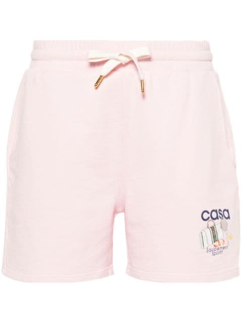 Casablanca logo-print organic cotton shorts
