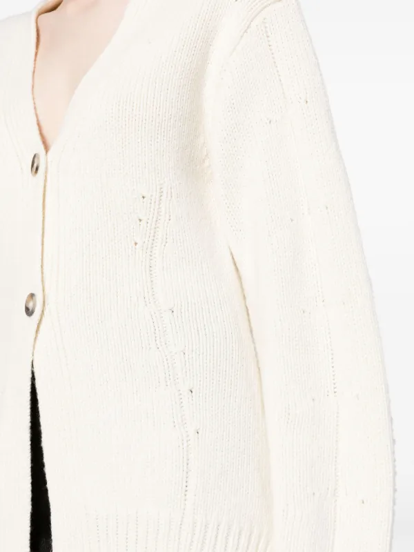 Helmut Lang V-neck Tailored Cardigan | White | FARFETCH