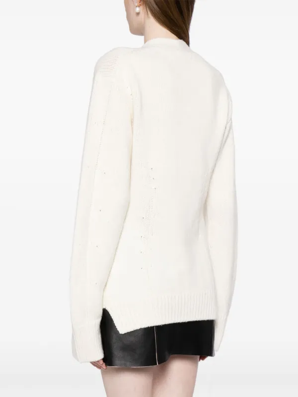 Helmut Lang V-neck Tailored Cardigan | White | FARFETCH