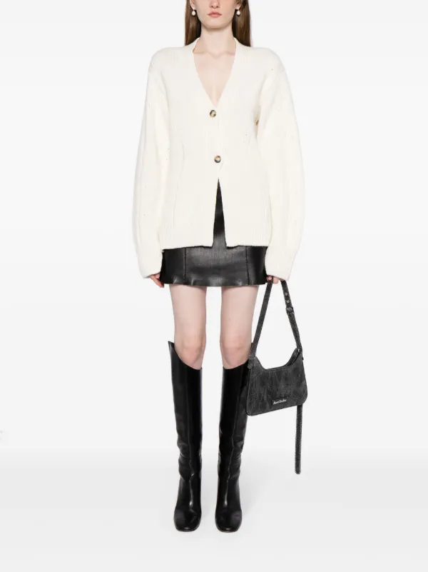 Helmut Lang V-neck Tailored Cardigan | White | FARFETCH