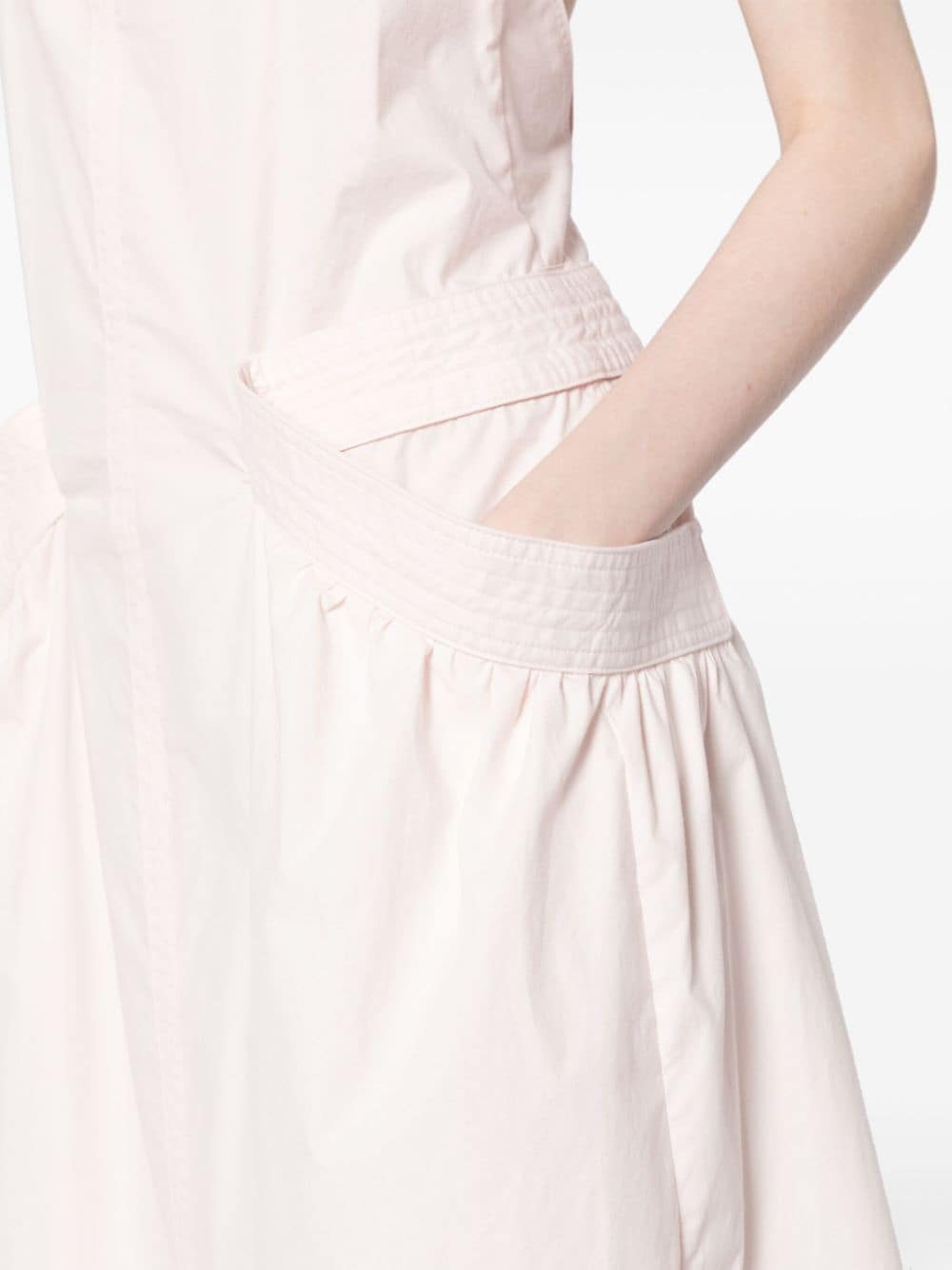 Shop Low Classic Apron Cotton Midi Dress In Pink