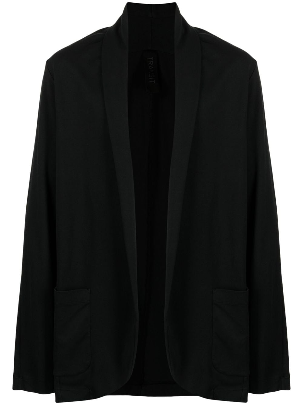 Transit Narrow Notch-lapel Cotton Blazer In Black