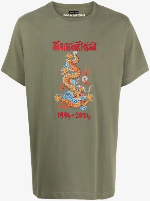 Maharishi camisa con dragón estampado