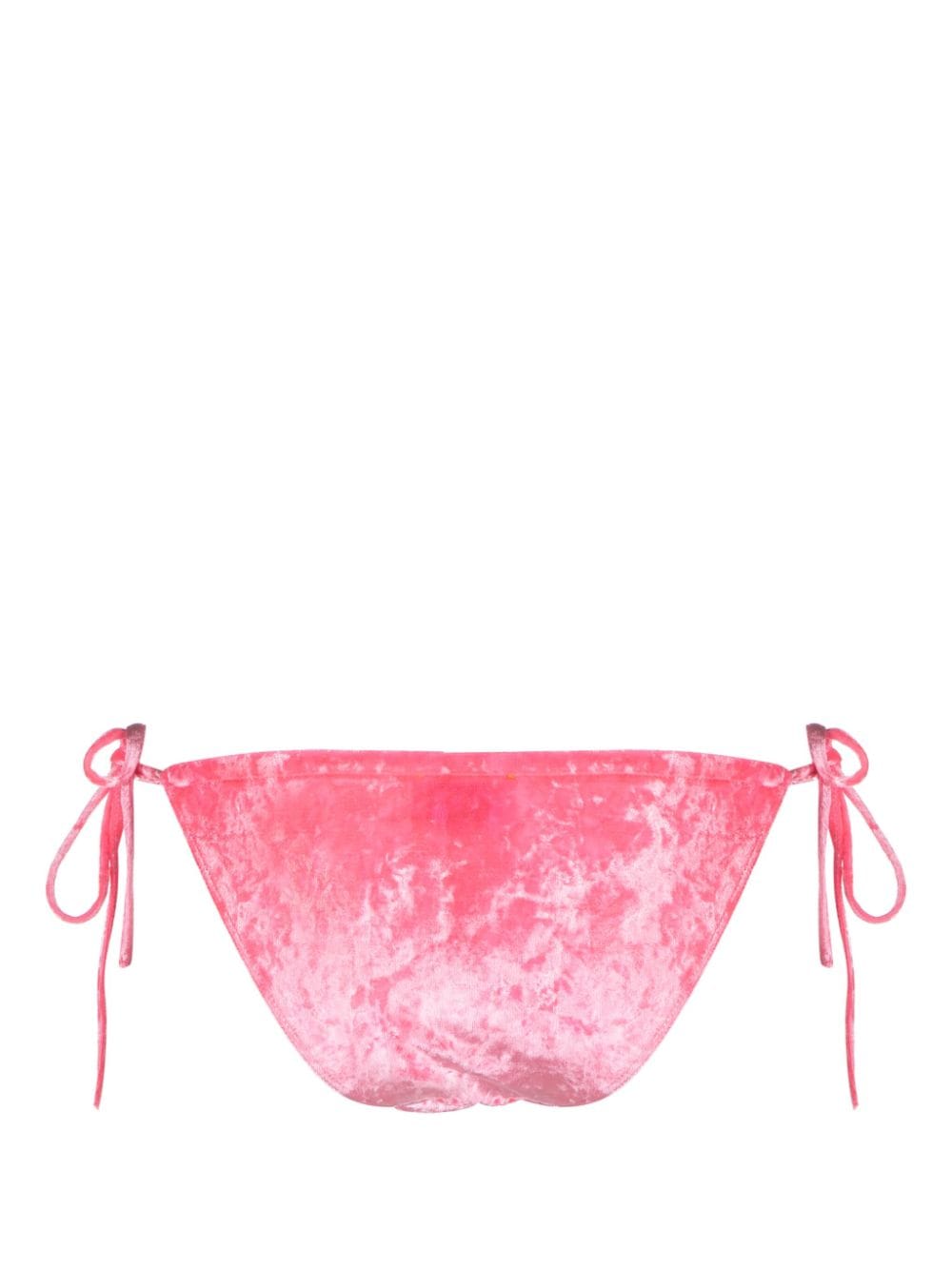 Shop Forte Forte Tie-fastening Velvet Bikini Bottoms In Pink