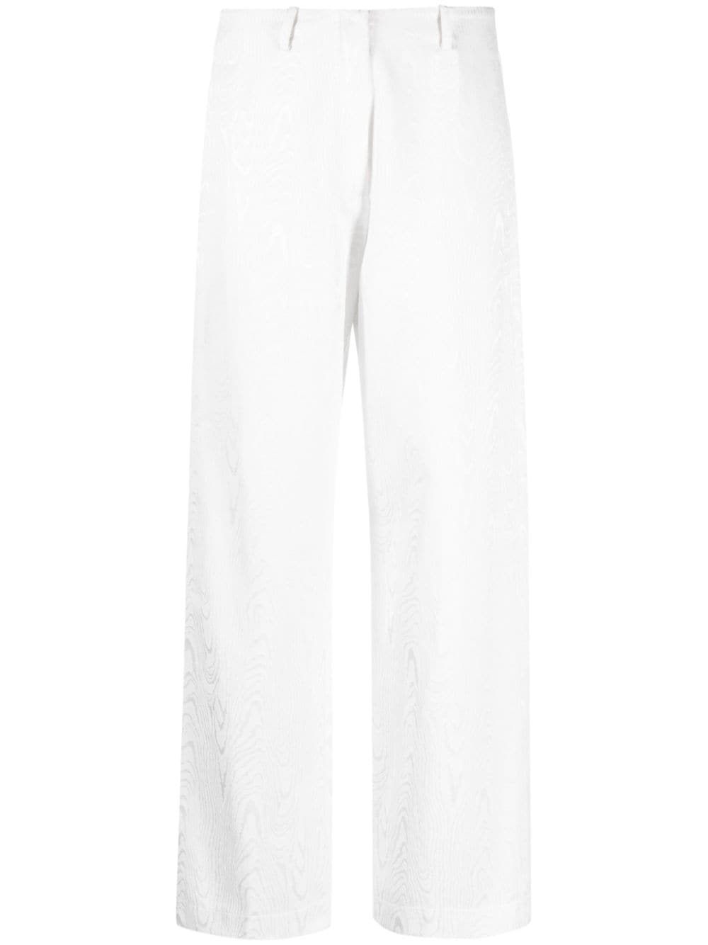 Shop Forte Forte Wide-leg Jacquard Trousers In White