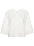 Forte Forte poplin bell-sleeves blouse - White