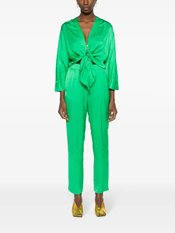 Forte Forte straight-leg Jacquard Trousers | Green | FARFETCH