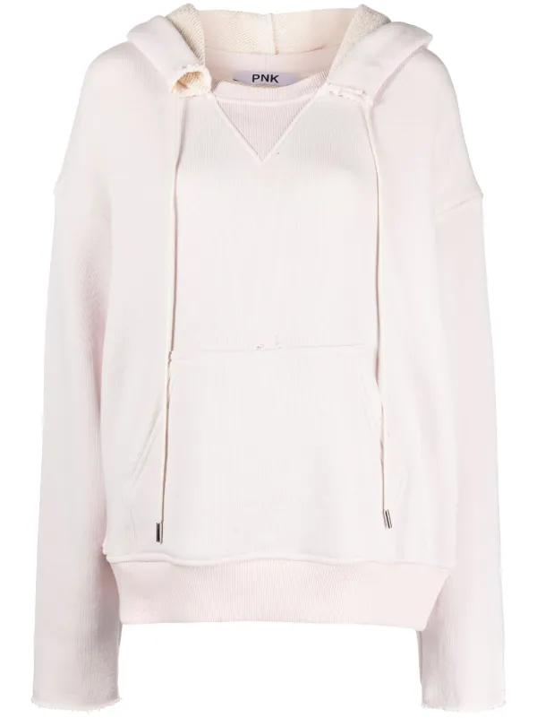 PNK Ripped Cotton Hoodie Pink FARFETCH UK