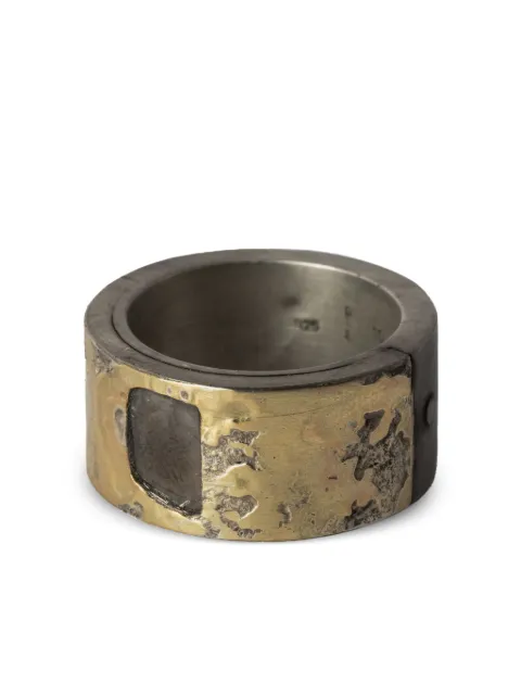 Parts of Four 18kt yellow gold Sistema rough diamond ring