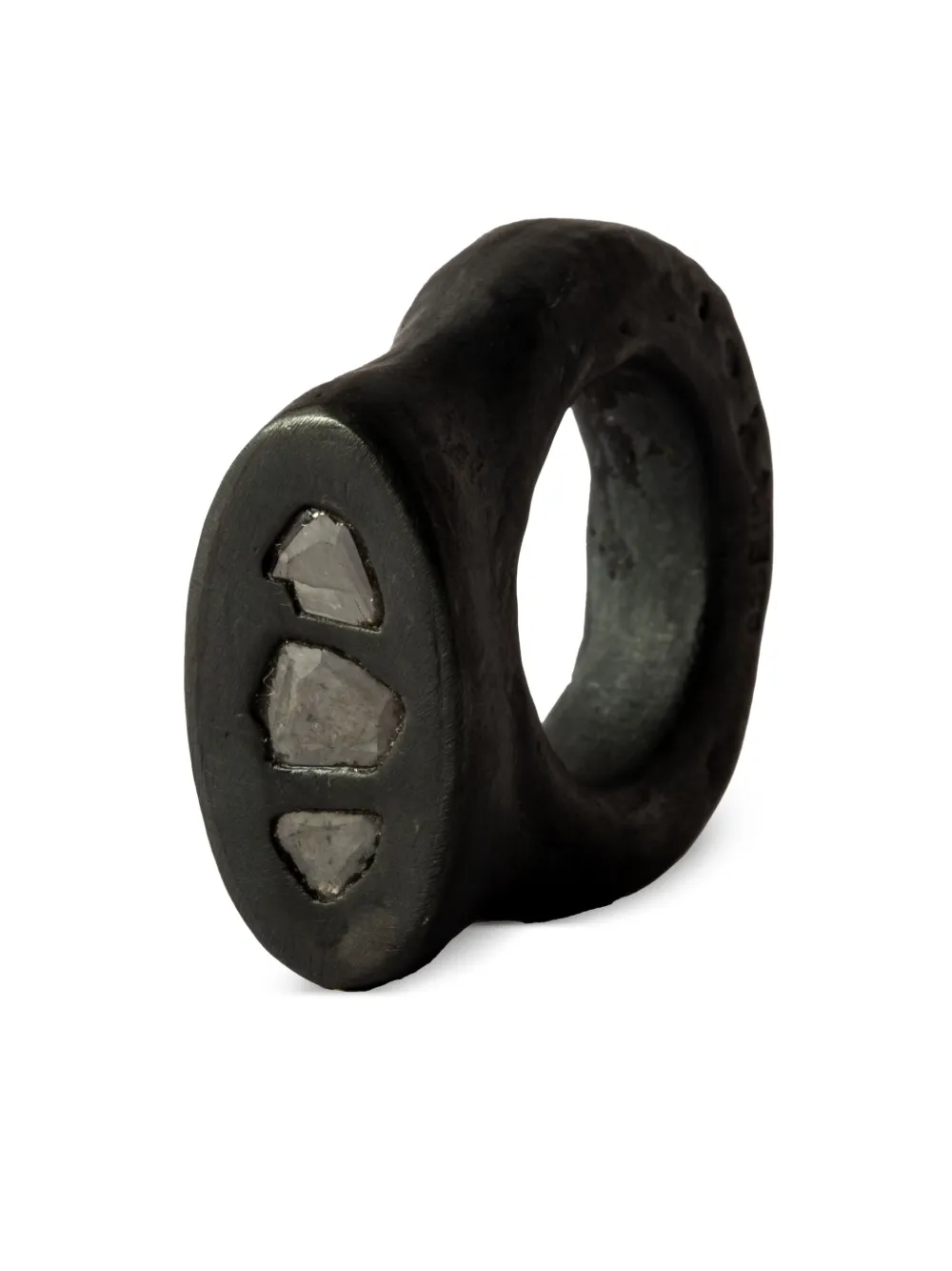 Shop Parts Of Four Roman Diamond-embellished Ring In Black