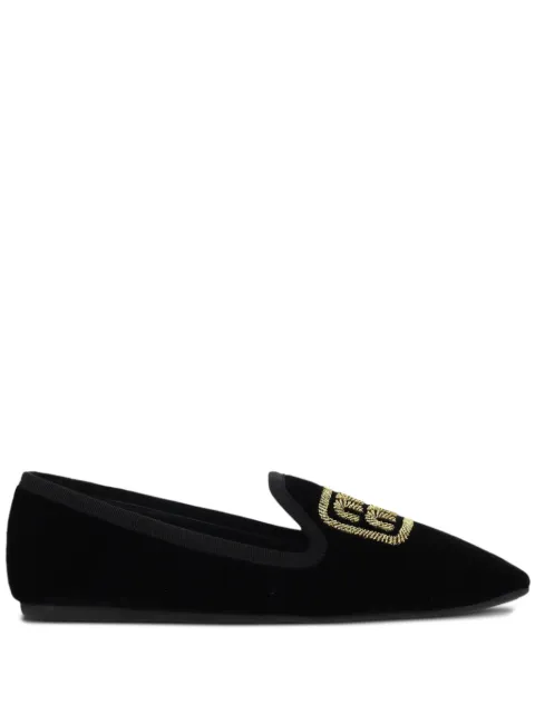 Miu Miu embroidered-logo slippers