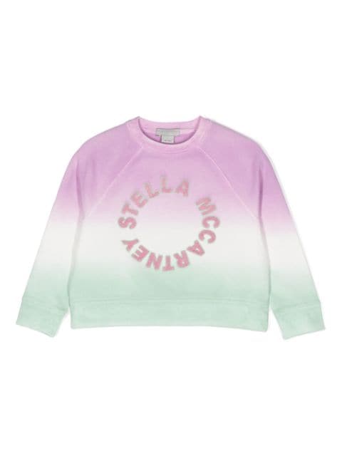 Stella McCartney Kids logo-appliqué gradient sweatshirt