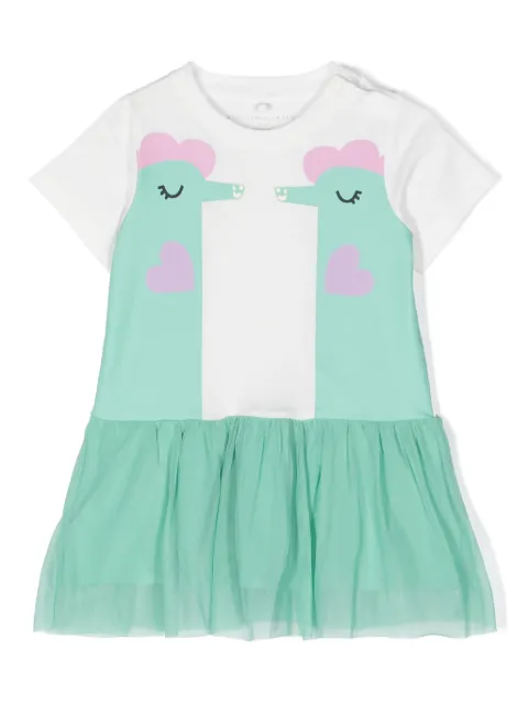 Stella McCartney Kids illustration style-printed cotton dress