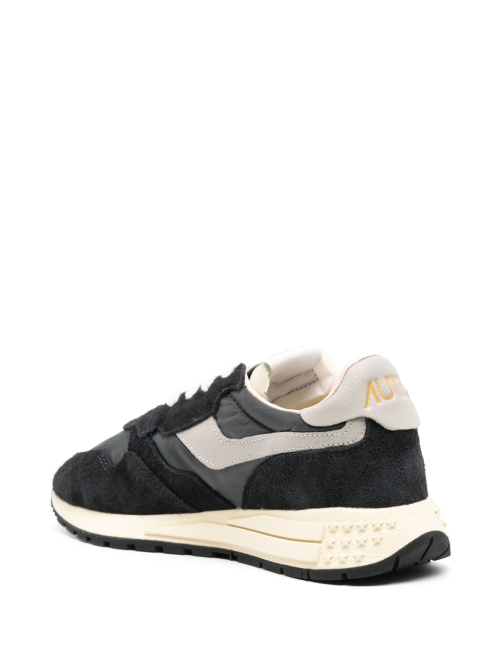 Shop Autry Reelwind Panelled Suede Sneakers In Black