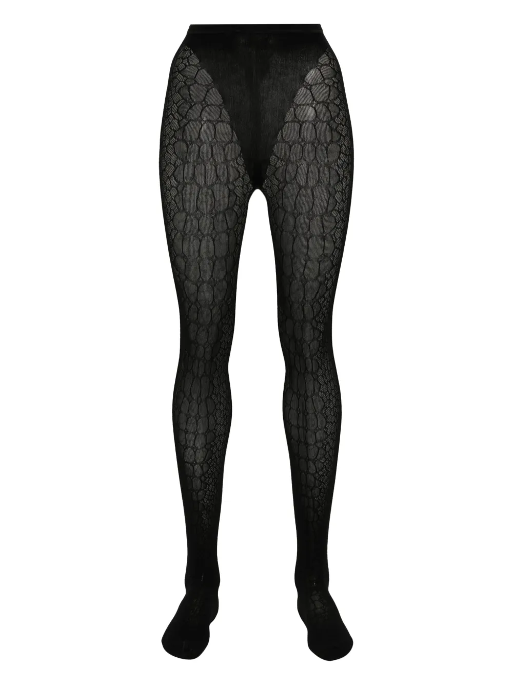 Alaïa pantimedias con efecto de piel de cocodrilo | negro | Image 1