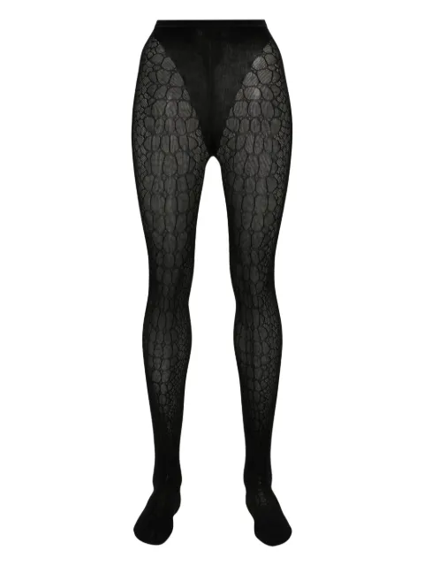 Alaïa pantimedias con efecto de piel de cocodrilo