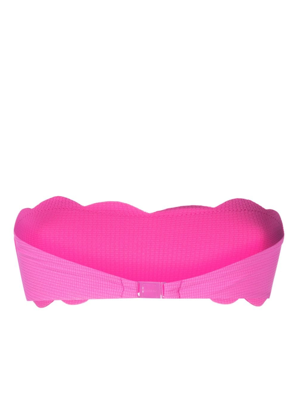 Shop Marysia Santa Monica Scallop-edge Bikini Top In Pink
