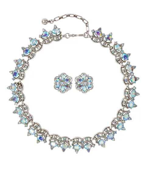 Susan Caplan Vintage 1960s Trifari Swarovski necklace and earrings set