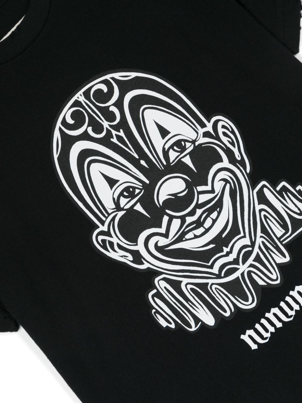 Shop Nununu Clown-print Cotton T-shirt In Black