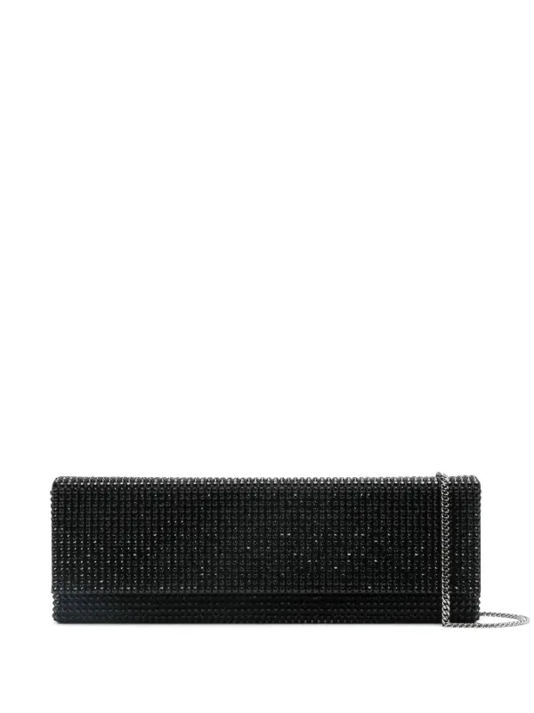 Amina Muaddi Amini Paloma Clutch Bag in Black