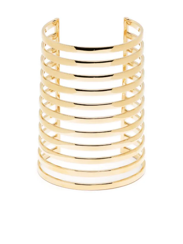 Amina Muaddi Angelica Brass Bracelet Gold FARFETCH DE