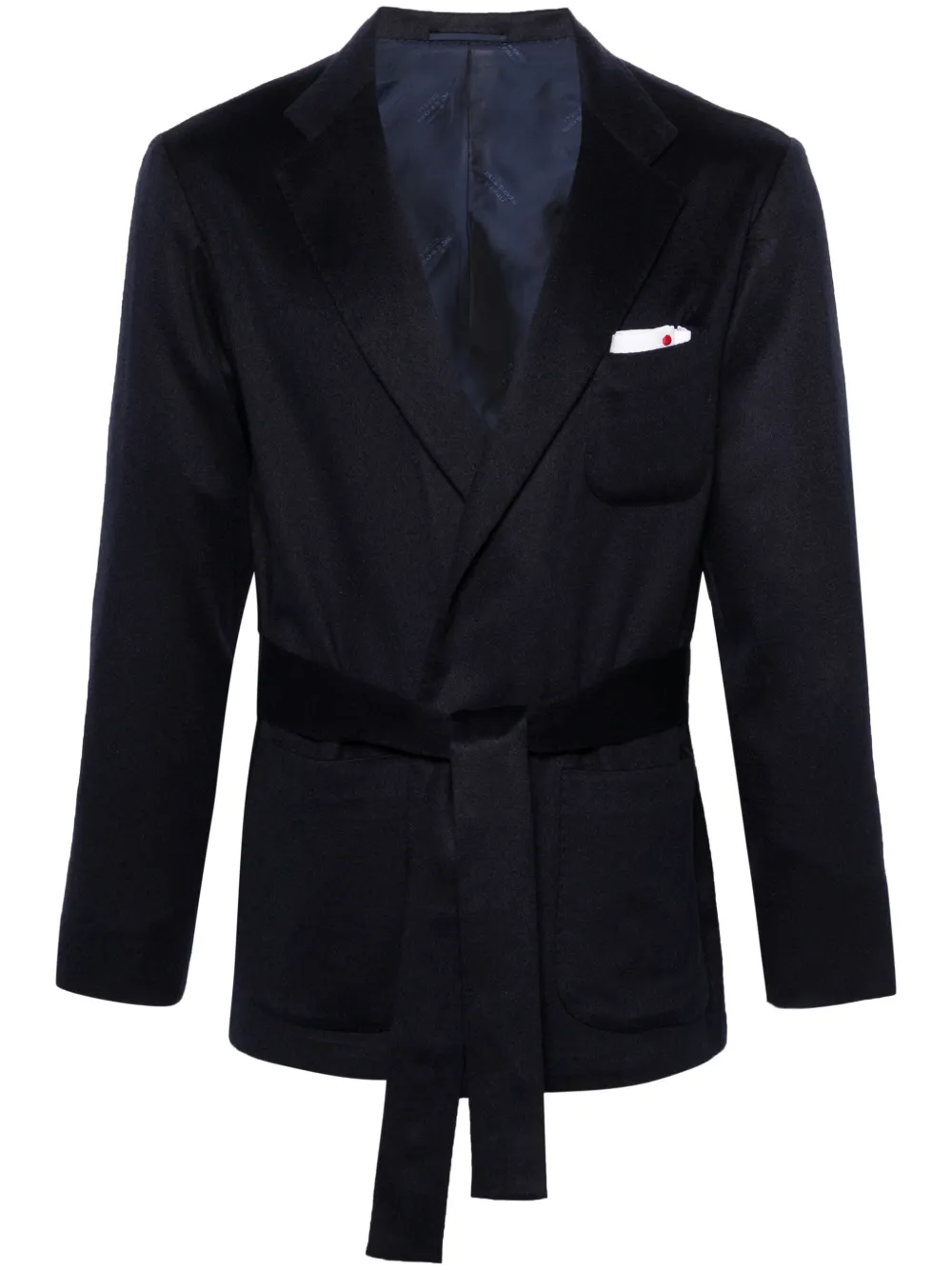 Kiton Blazer met ceintuur Blauw