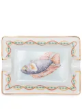 Hermès Pre-Owned 1980s small fish-print porcelain ashtray (7.8cm x 5.8cm) - White