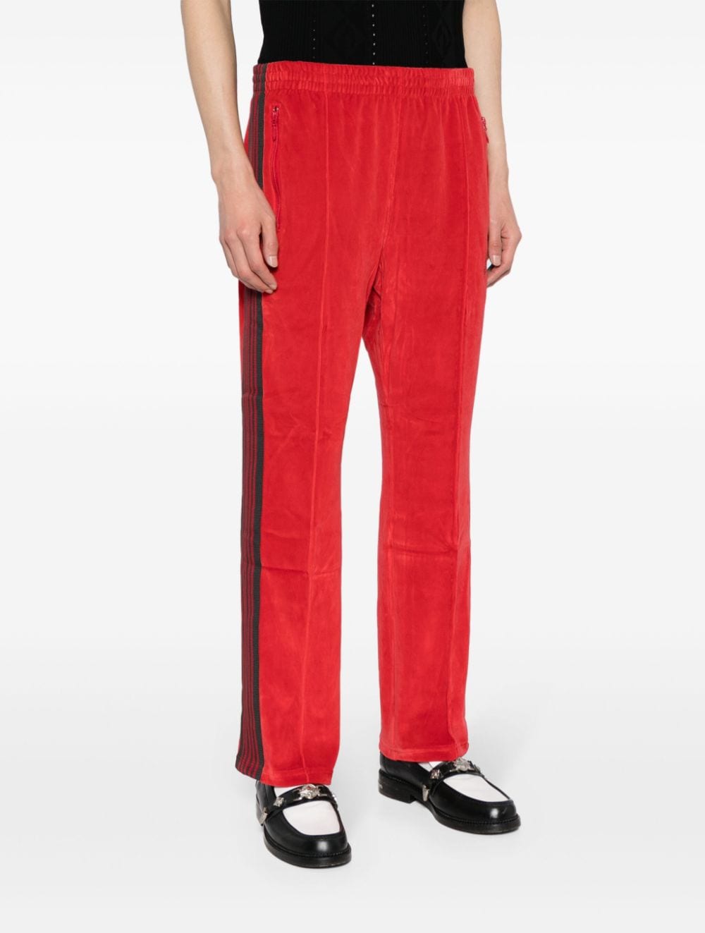 logo-embroidered velour track pants