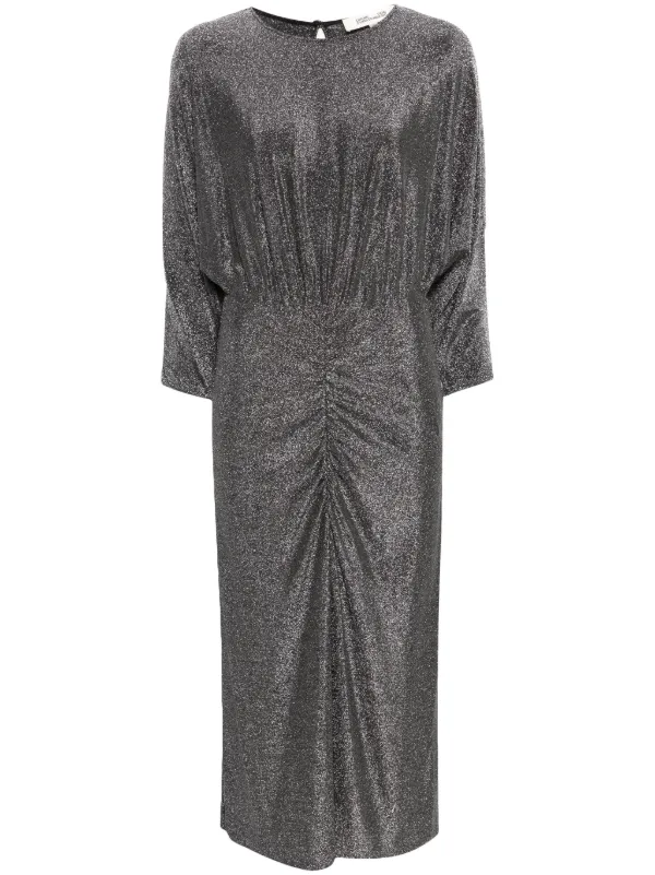 DVF Diane Von Furstenberg Chrisey Metallic Midi Dress Farfetch
