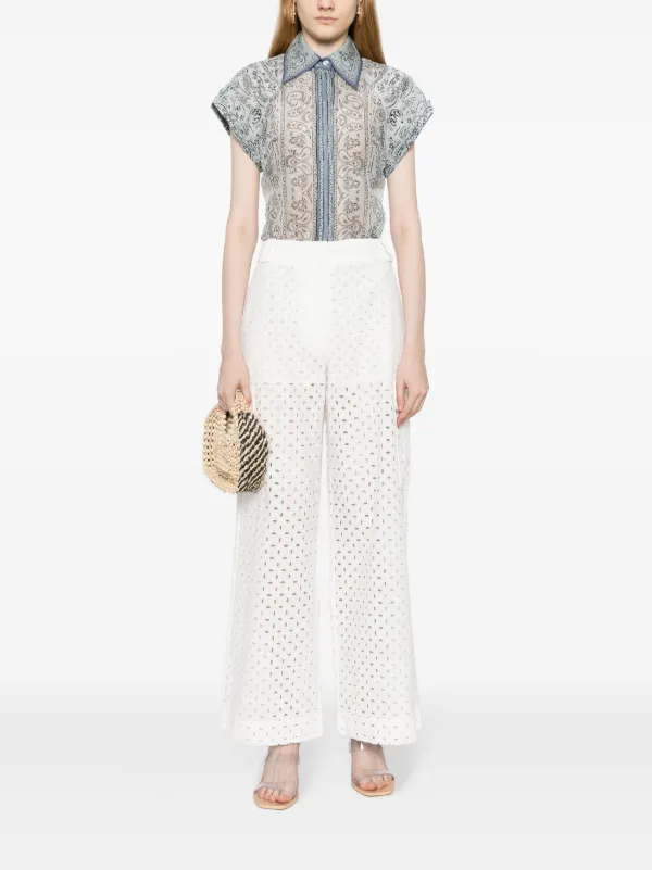 【Zimmermann】MATCHMAKER ANGLAISE PANT コットンパンツ ZIMMERMANN Matchmaker Anglaise Cotton Trousers | White