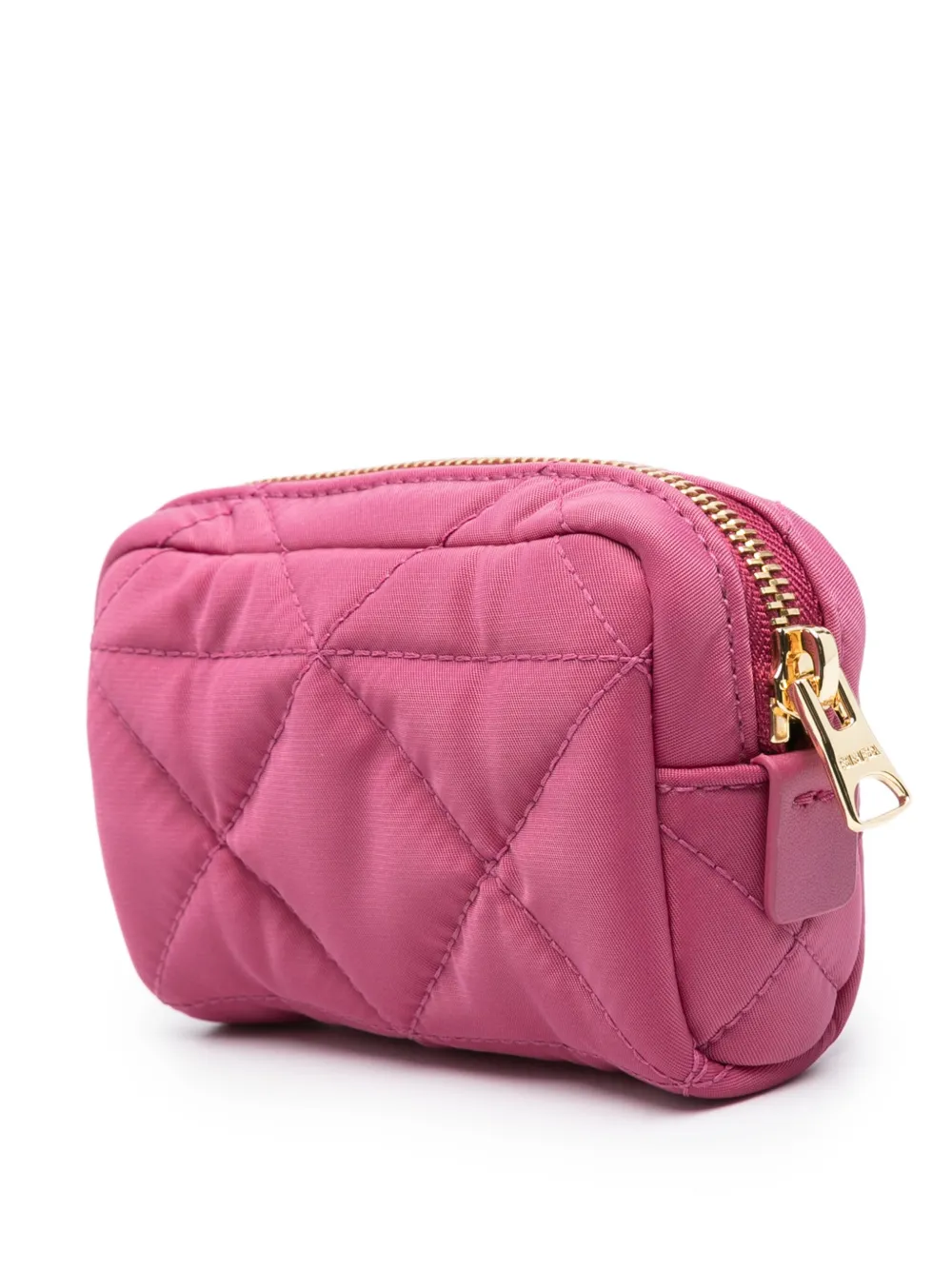 Shop Bimba Y Lola Logo-lettering Quilted Makeup Bag In Pink