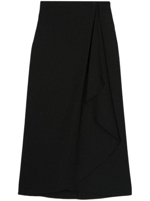 Bimba y Lola check-pattern wrap-design midi skirt