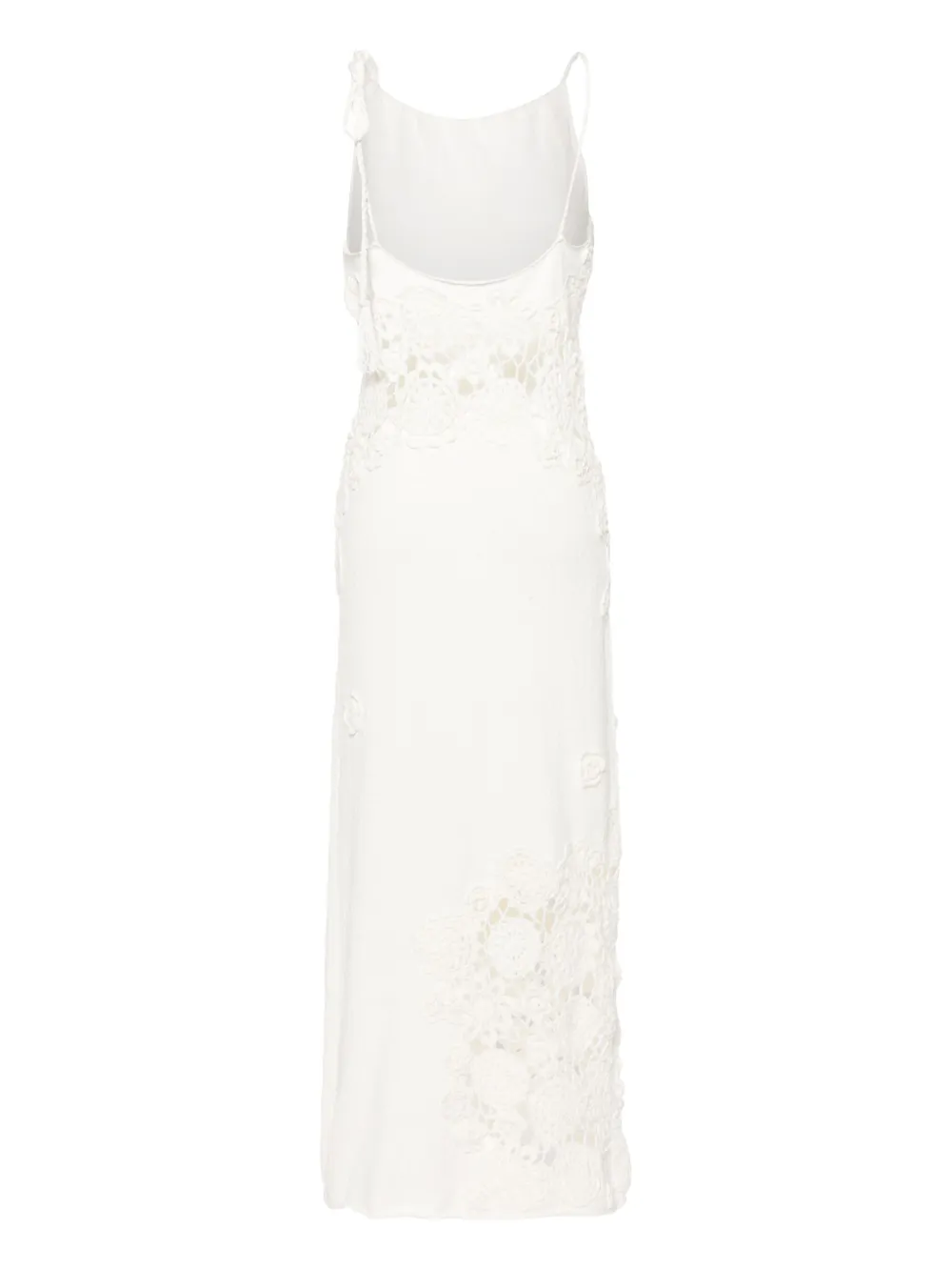 Shop Bimba Y Lola Crochet-panel Maxi Dress In White