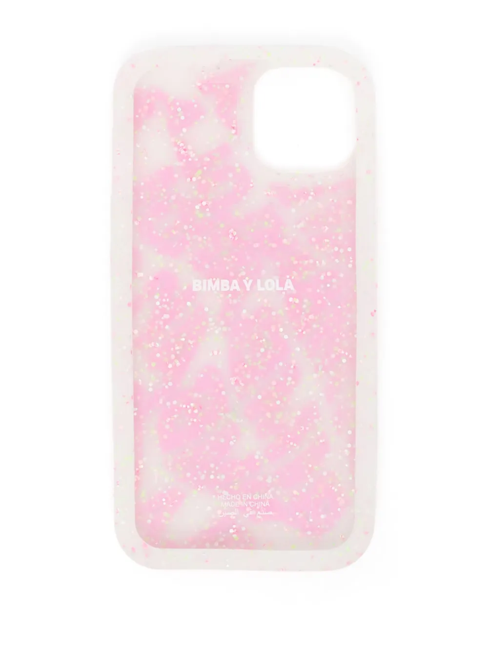 Bimba y Lola iPhone 13 hoesje met logo-reliëf en glitter - Wit