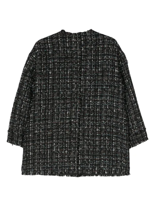 Bimba y Lola Frayed Tweed Jacket Farfetch