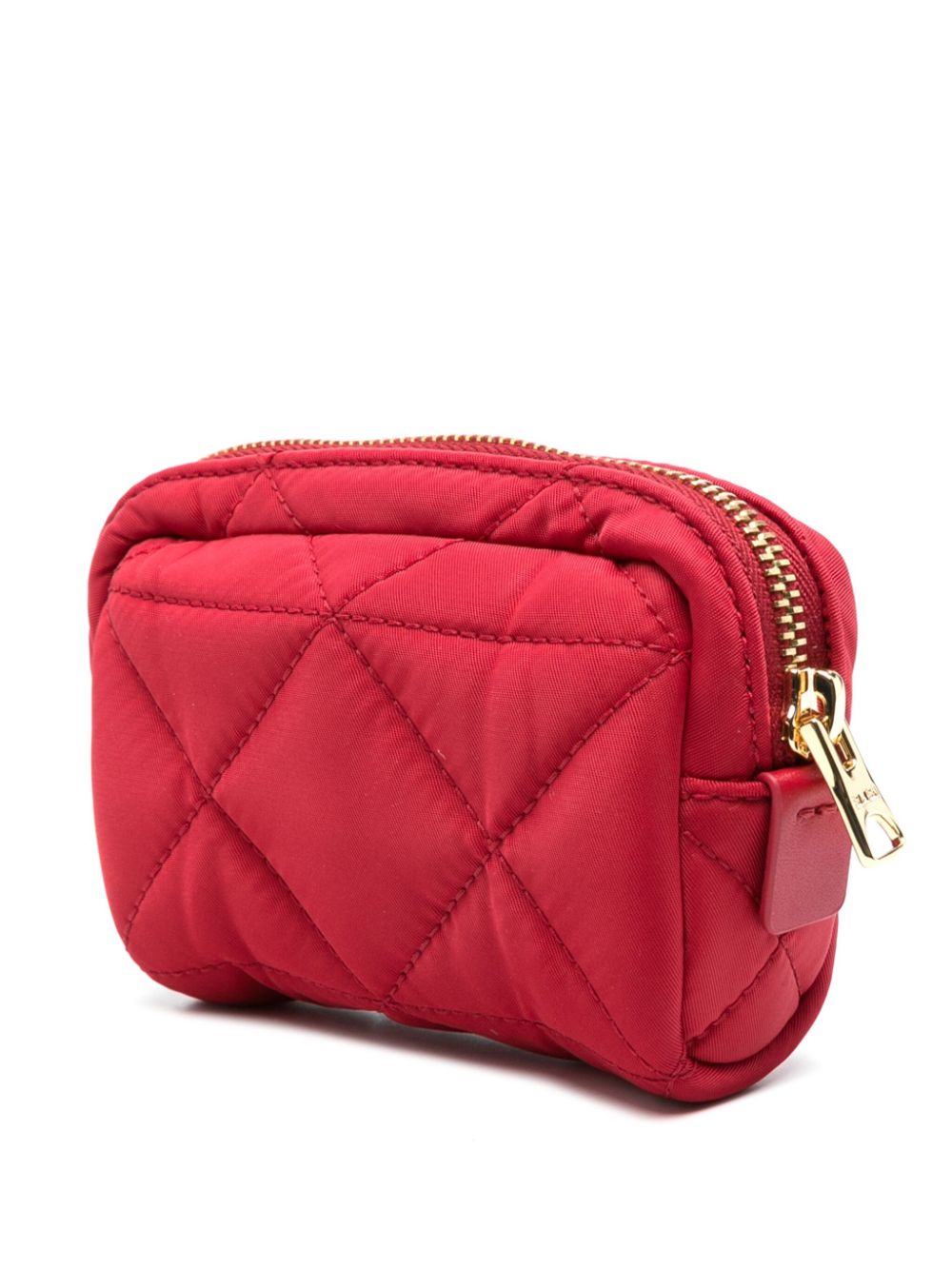 Shop Bimba Y Lola Logo-lettering Quilted Make-up Bag In Red