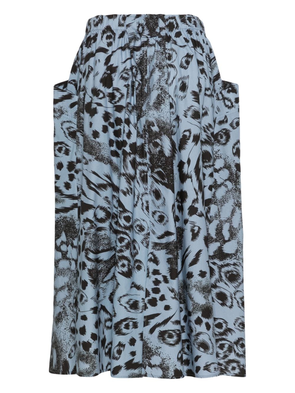 Shop Bimba Y Lola Abstract-print Pleated Skirt In Blue