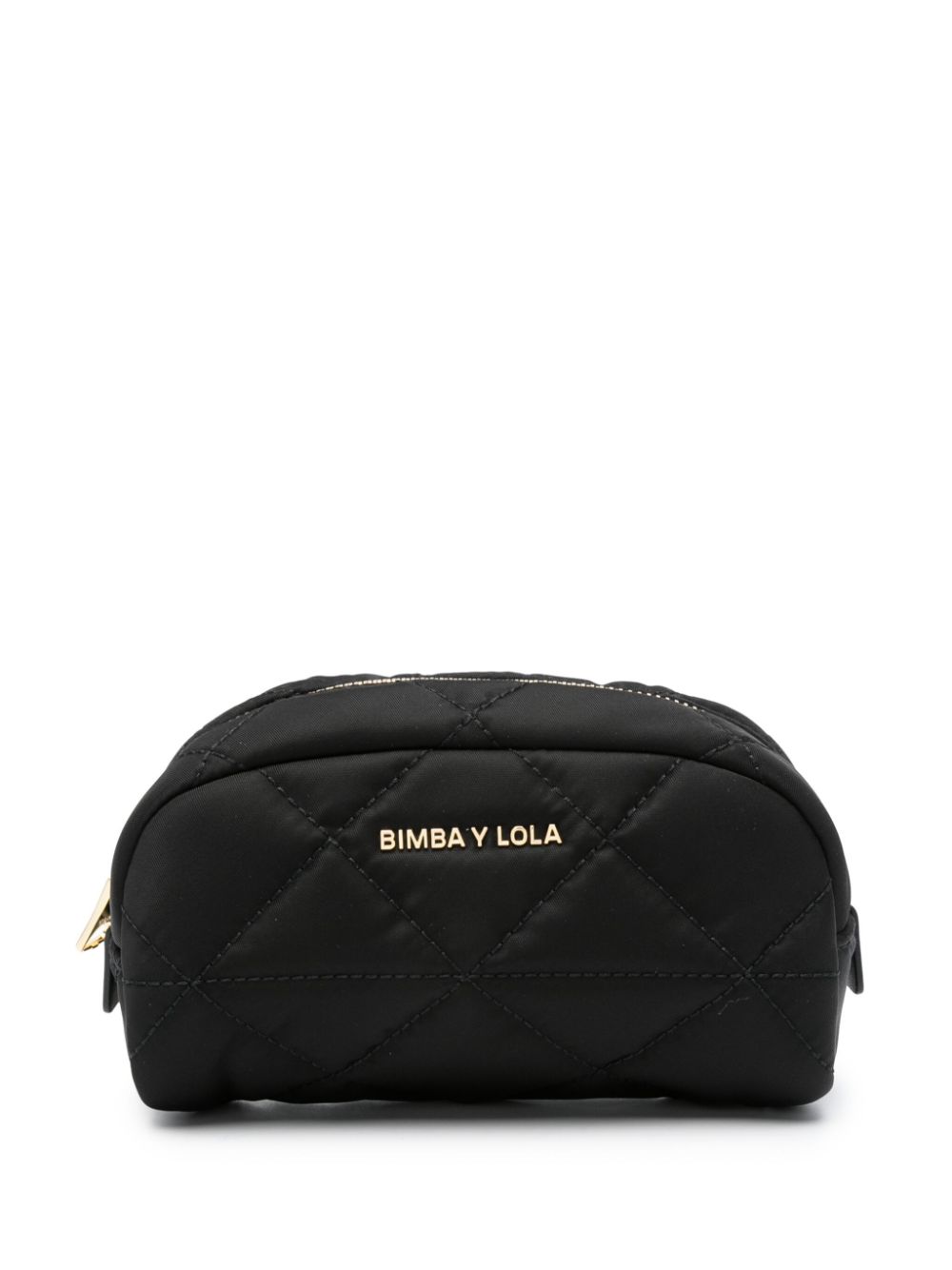 Bimba Y Lola Logo-lettering Quilted Make-up Bag In Black