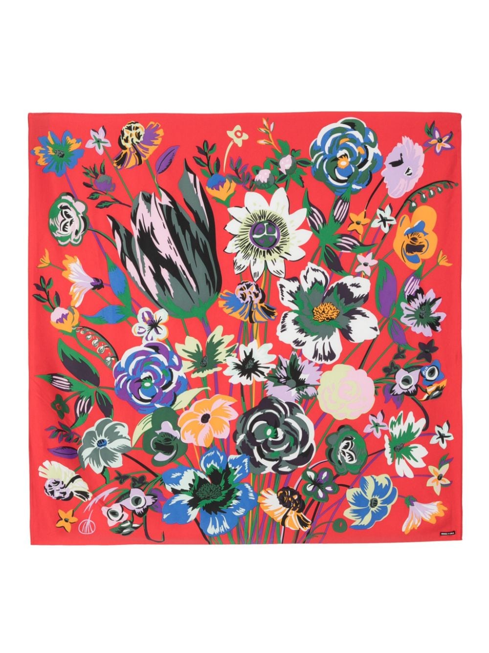 Bimba y Lola Zijden sjaal met print Rood