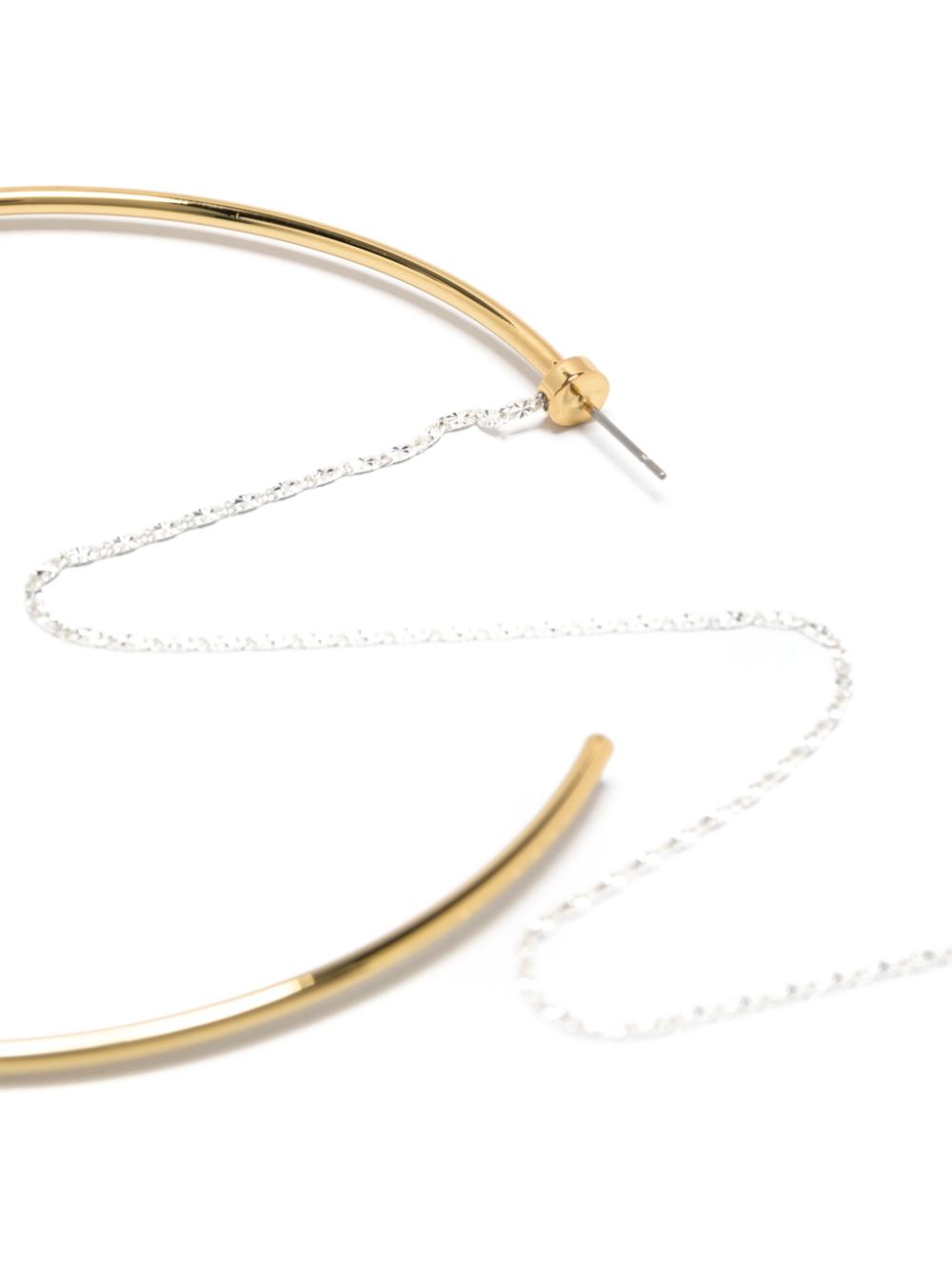 Shop Bimba Y Lola Chain-detailing Maxi Hoop Earrings In Gold