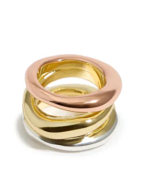 【BIMBA Y LOLA】ロゴリング Three-tone bands Logo ring
