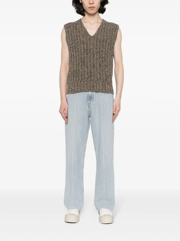 Maison Margiela V-neck chunky-knit Vest | Grey | FARFETCH