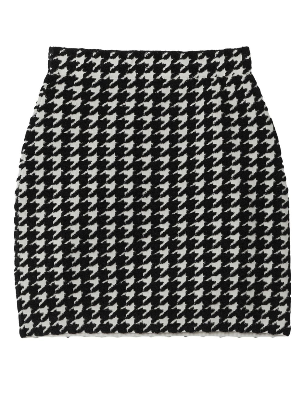 Burberry Mini-rok met pied-de-poule print - Zwart
