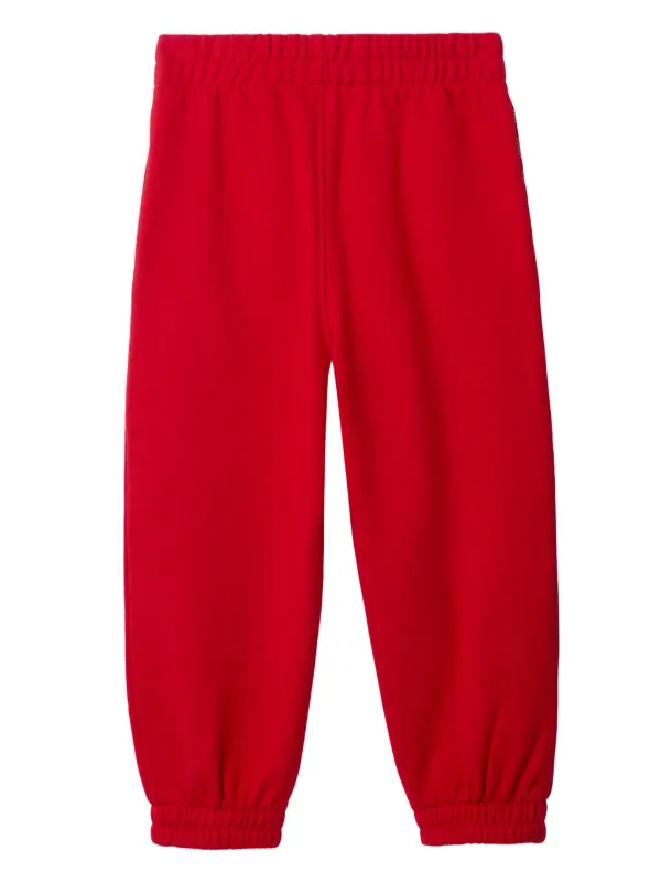 Burberry Kids check print Cotton Track Pants Red FARFETCH AU