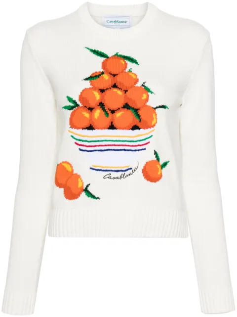 Casablanca patterned intarsia-knit cotton jumper 