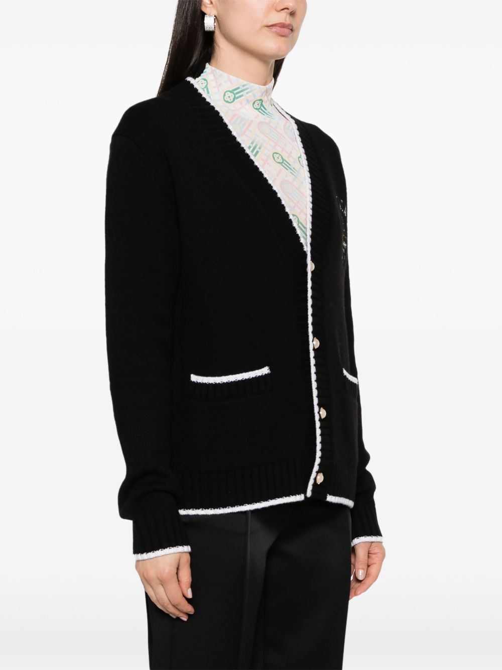 Casablanca logo-embroidered V-neck Cardigan - Farfetch